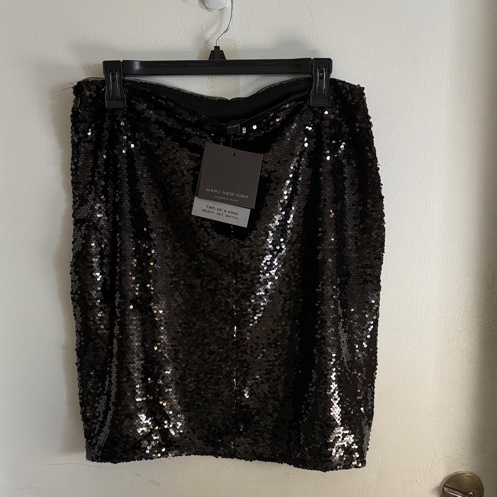 Marc New York Glittering Black Mini Skirt